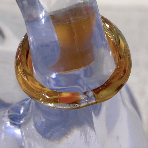 Vintage Art Glass Handmade Yellow Gold Orange Band Ring - Picture 4 of 12